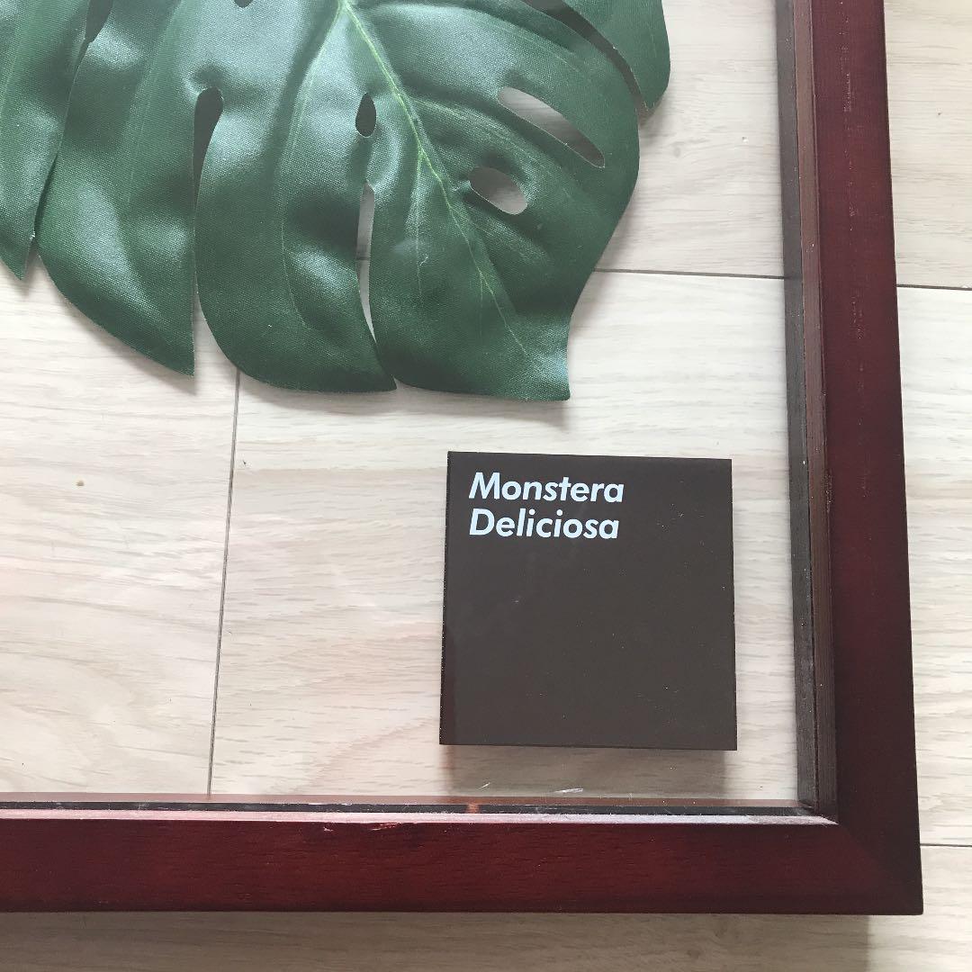 リーフパネルアート　植物絵画　モンステラ　大　北欧風モダンアート