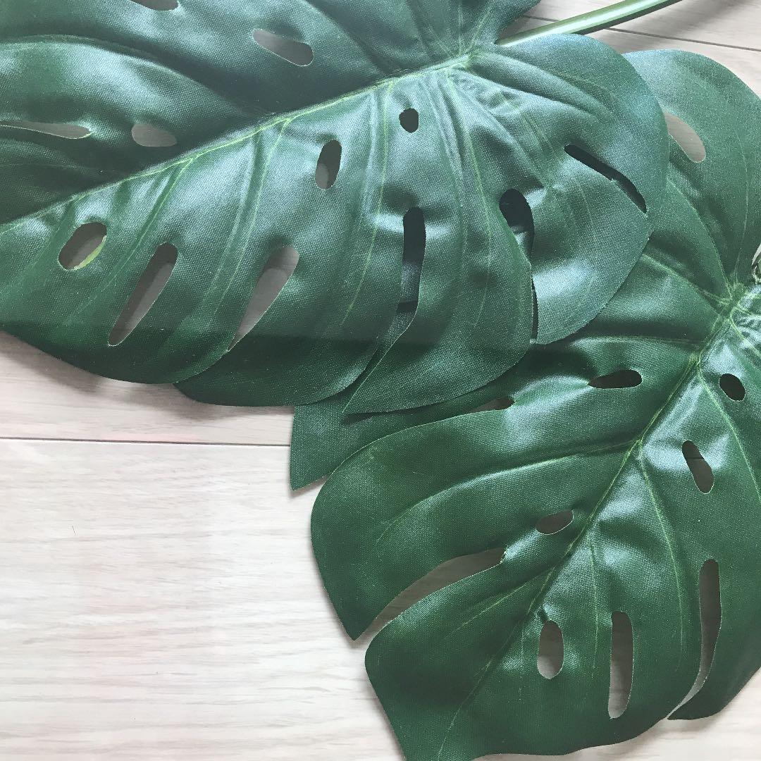 リーフパネルアート　植物絵画　モンステラ　大　北欧風モダンアート
