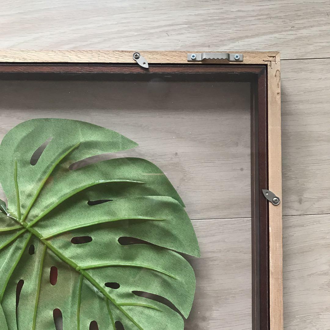 リーフパネルアート　植物絵画　モンステラ　大　北欧風モダンアート