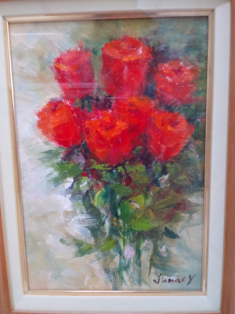 油絵　額装「ときめき」SM 原画