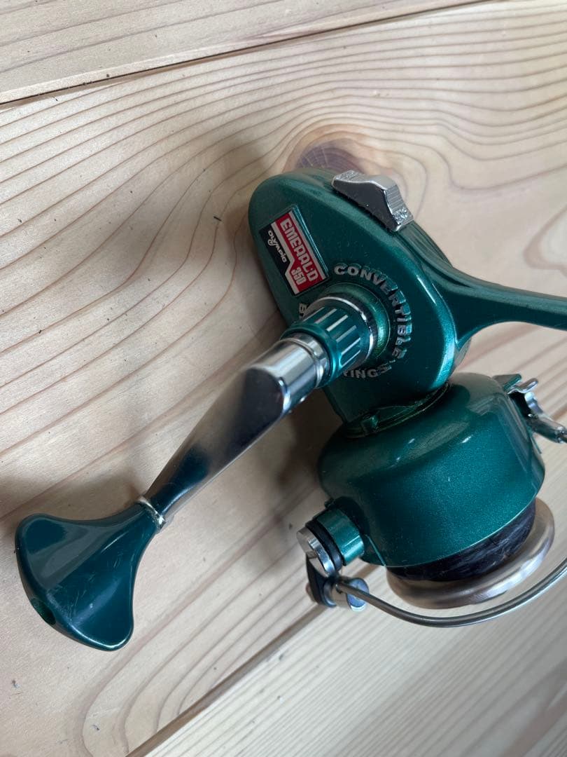 美品70年代オリムピックのエメラルド350スピニングリール スプーンルアーセット