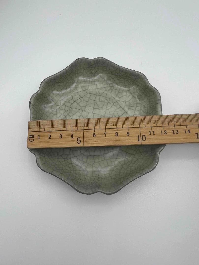 南宋時代 哥窯輪花盤 南宋官窯 【旧家蔵出し】 希少貴重 (E-59)