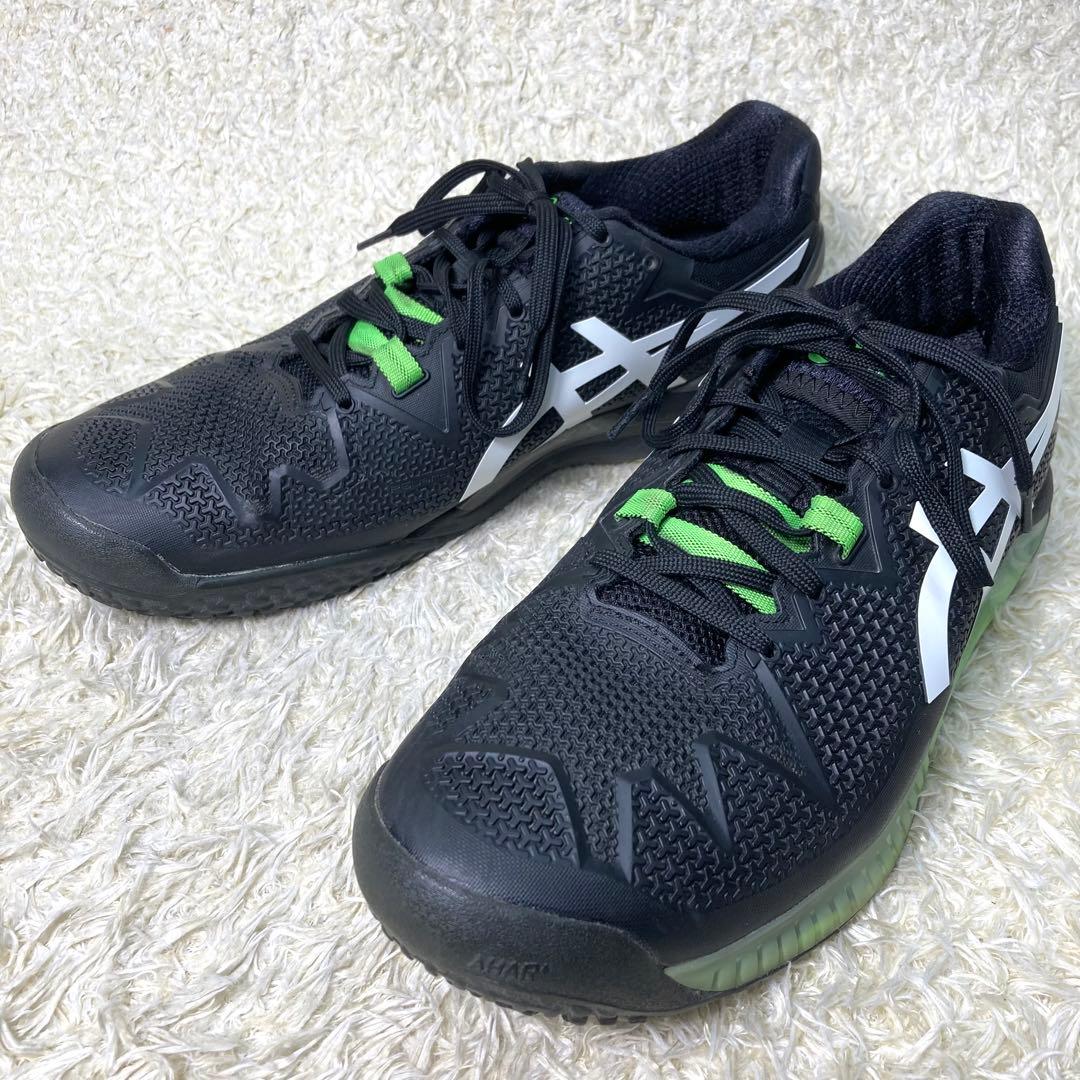 『美品』アシックス ゲルレゾリューション 8 OC テニスシューズ　ブラック