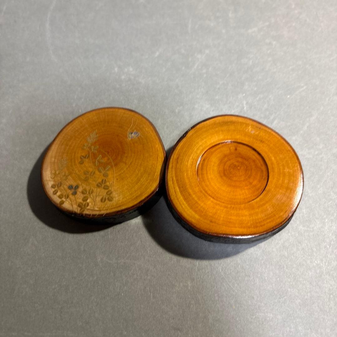 泰園　萩に虫　香合　共箱