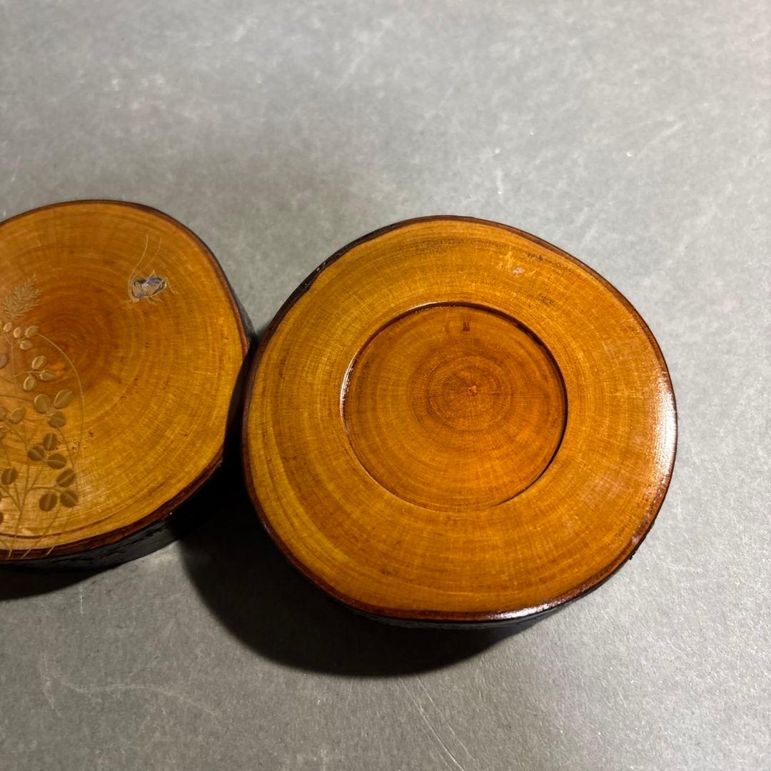 泰園　萩に虫　香合　共箱