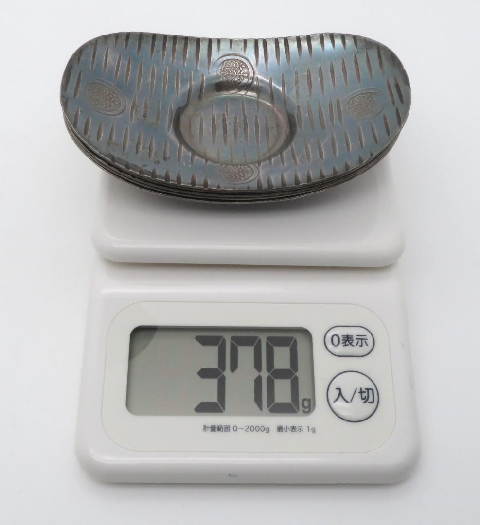 純銀 刻印入り 大判小判型 茶托 煎茶 道具 銀杯骨董品　重さ378g