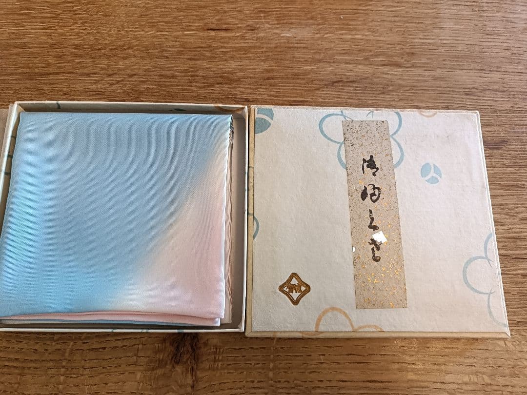 ⑨北村徳齋　茶道用帛紗 イチョウ模様 青とピンク