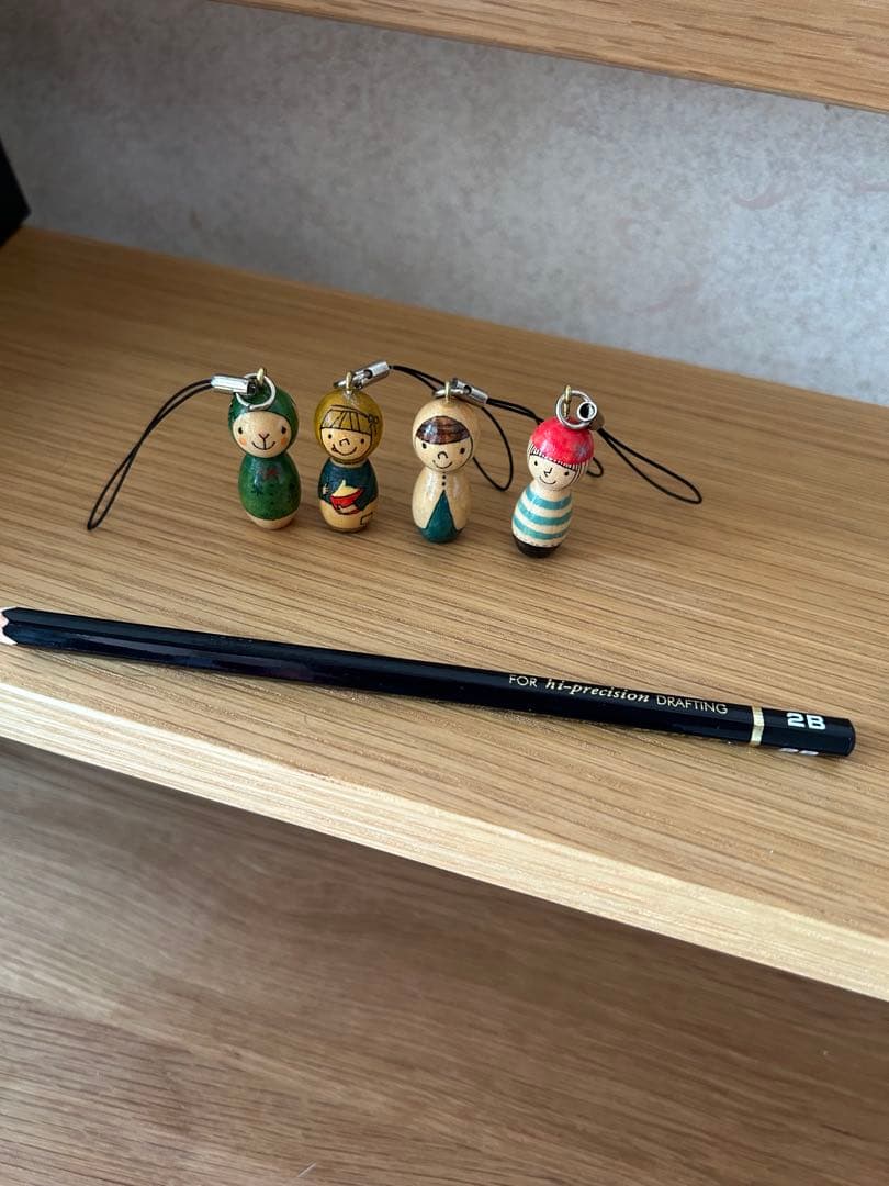 作家さん　bousさん　ハンドメイド　こけし　マトリョシカ　ストラップ6点セット