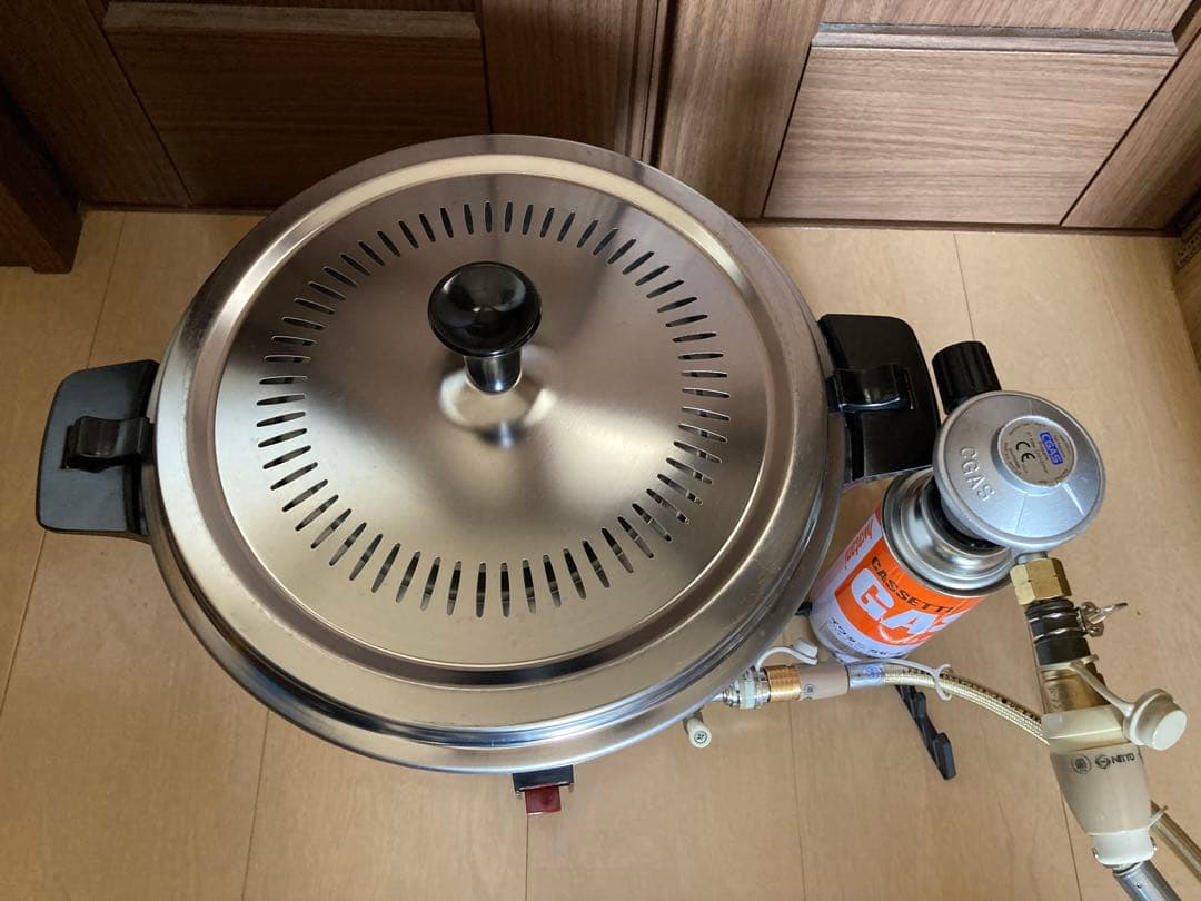 防災キャンプ　 未使用8合炊き炊飯器&レギュレーター&ホース一式　種火保温機能