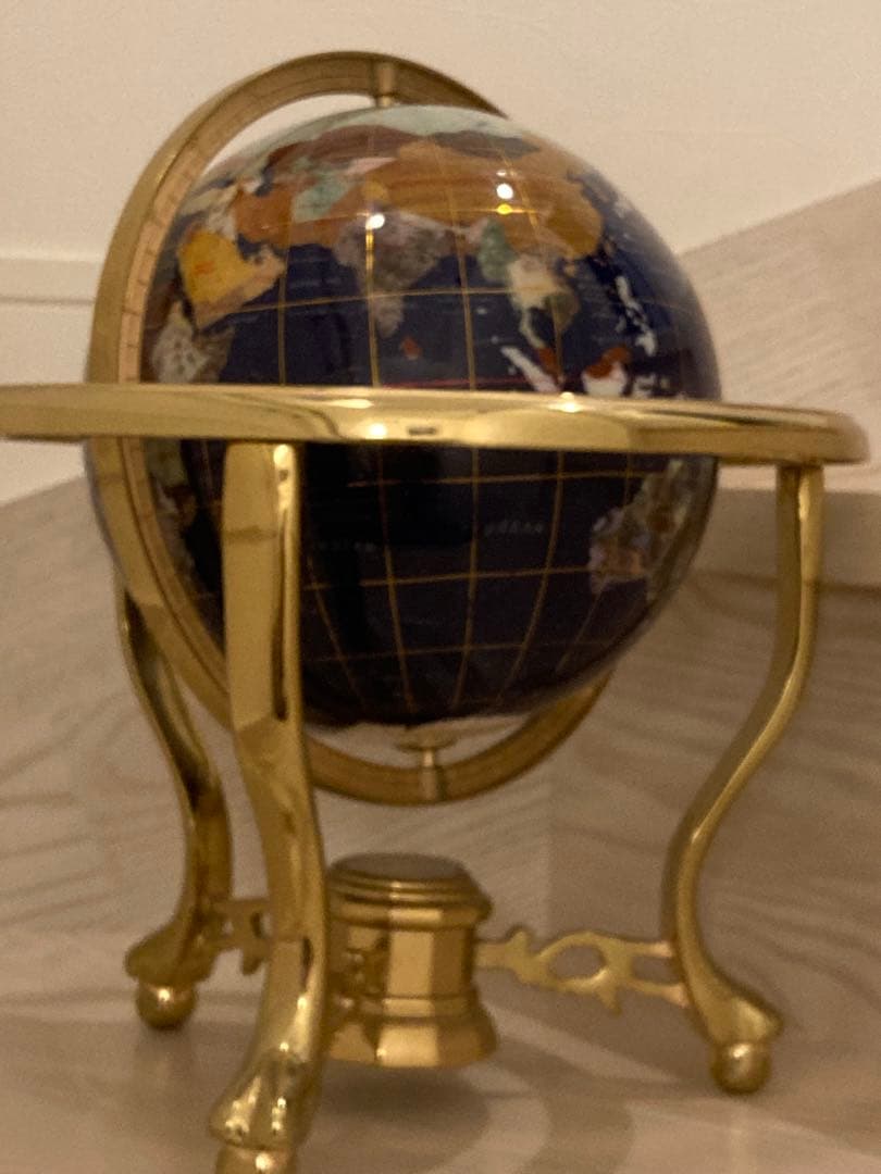 地球儀　方位磁石付き　天然石　インテリア