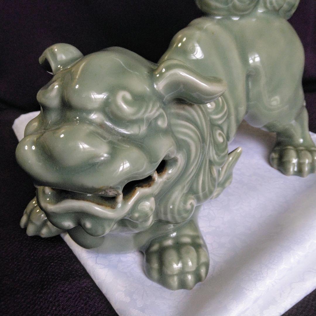 ☆青磁獅子☆鍋島青磁☆鍋島焼☆江戸時代