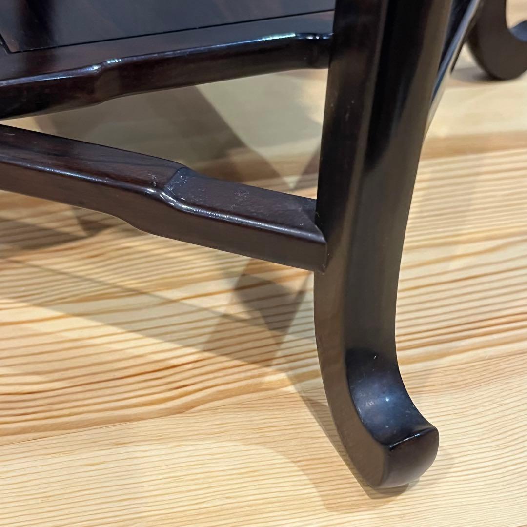 唐木花台　中卓　鉄刀木？黒檀？紫檀？約27x27x37cm 天然　タガヤ　無垢