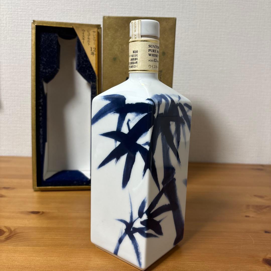 サントリーピュアモルトウイスキー　山崎12年　竹林ボトル　有田焼　箱付　未開封