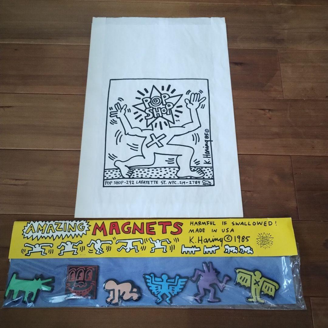 80年代後半　Keith Haring　キースヘリング紙袋＆　マグネット未開封