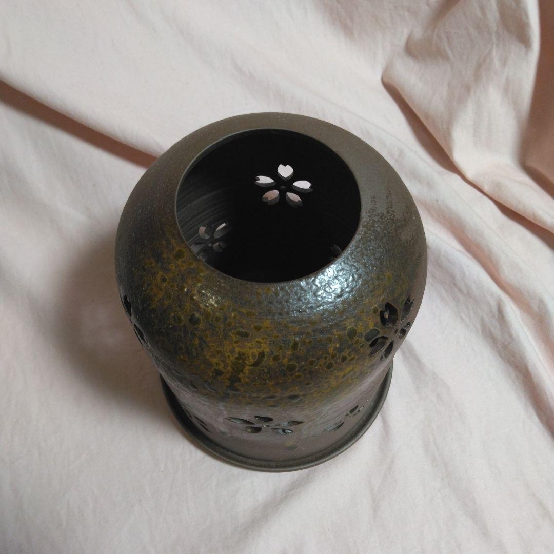 備前焼　作家物　桜の灯り