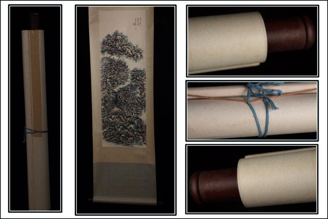 中国清時代の掛軸　唐寅作　激安骨董品　肉筆保証 古美術 DE419A3-5