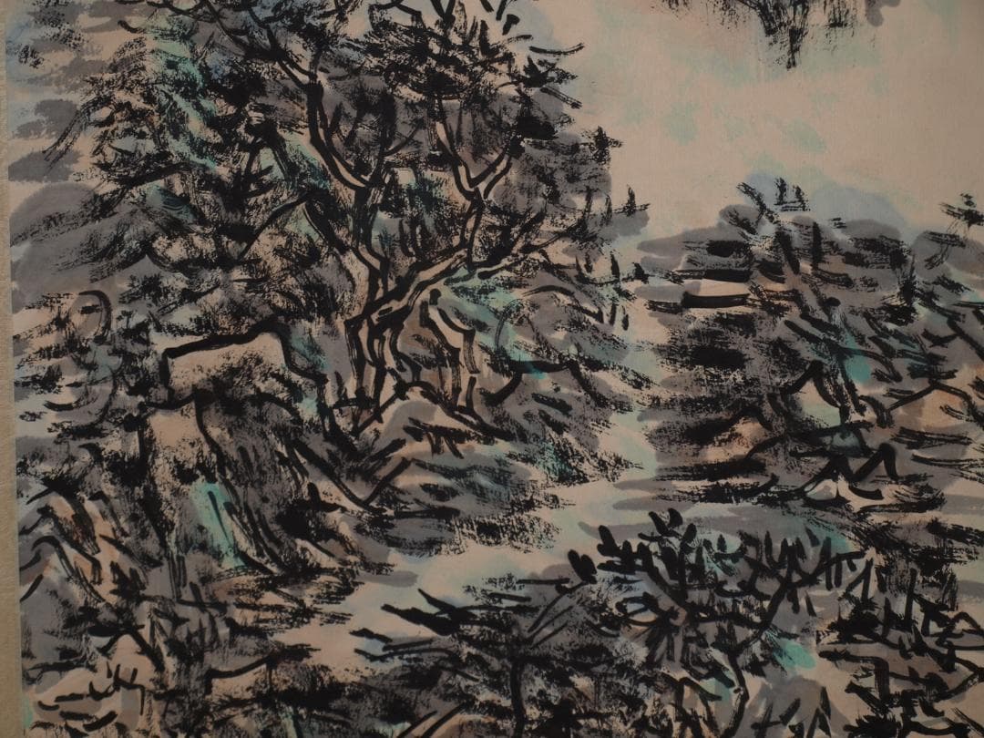 中国清時代の掛軸　唐寅作　激安骨董品　肉筆保証 古美術 DE419A3-5