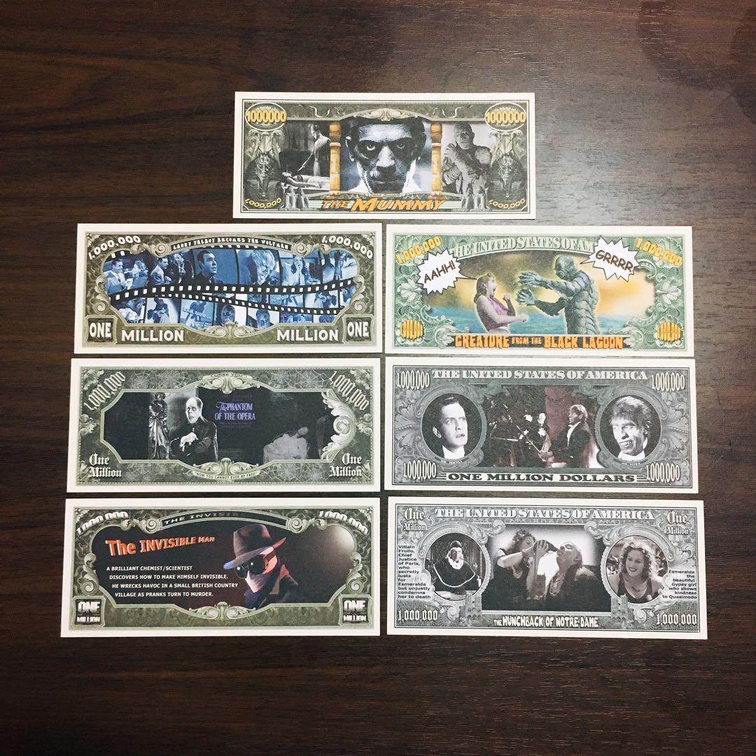 アメリカ ホラー映画 100万ドル紙幣 紙モノ男の隠れ家趣味の部屋インテリア