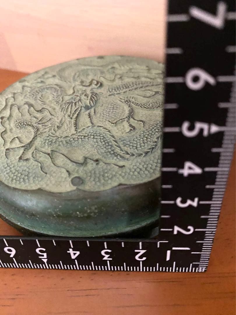 中国古玩 龍文浮彫 朱肉入 清代 唐物 希少品