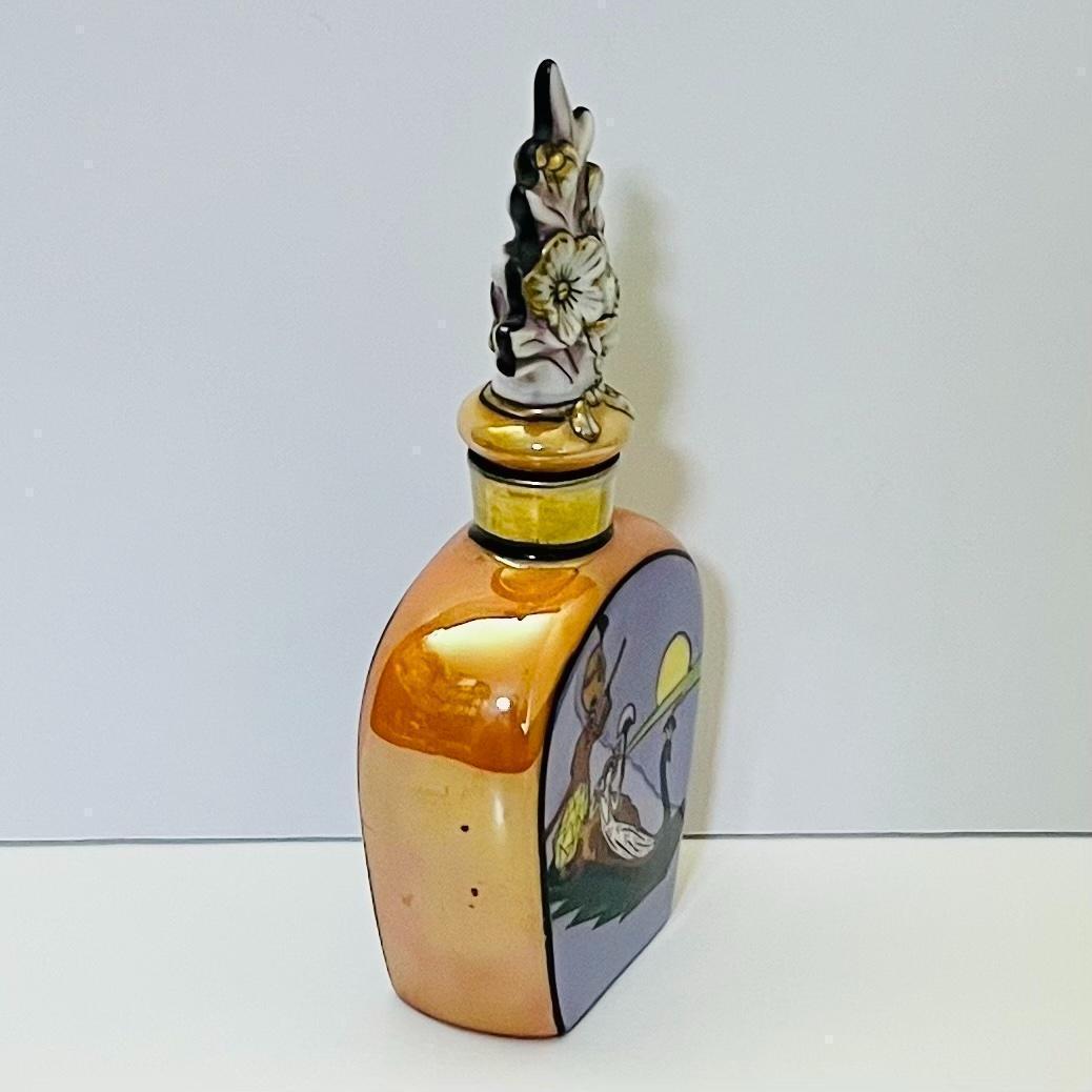 【オールドノリタケ/デコレディ/ゴンドラ/香水瓶】アールデコ/ラスター彩/金彩