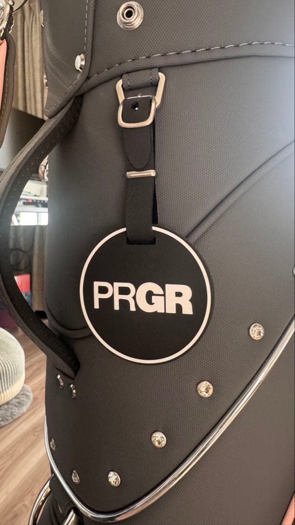 PRGR キャディバッグ グレー/ピンク 9inch 2輪タイプ