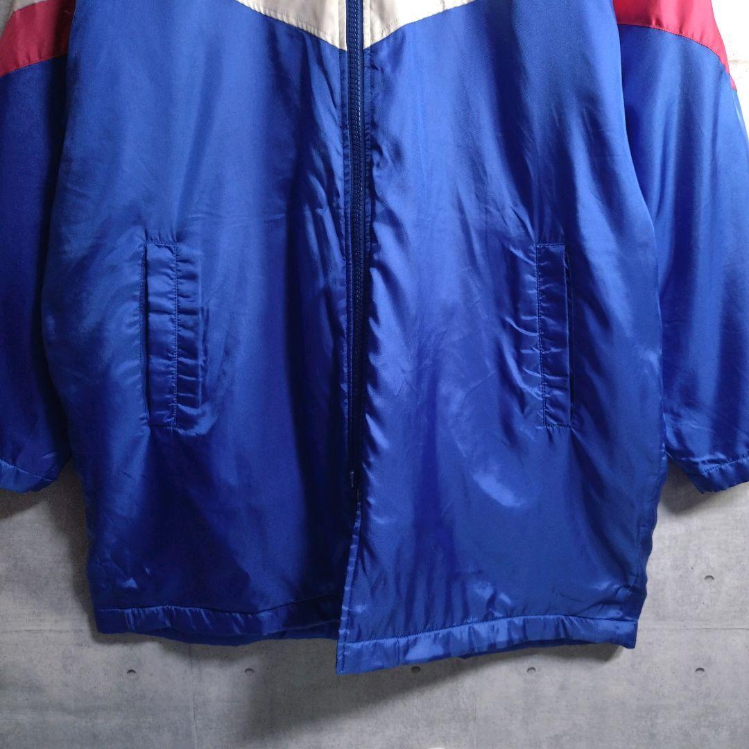 アディダス★90s デサント トレフォイル 刺繍ロゴ 裏ボア ベンチコート L