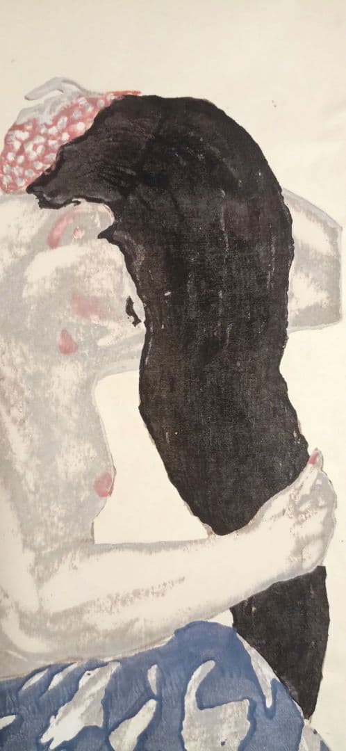 恩地孝四郎 木版画 拭髪昭和5年（1930)木蘭社発行戦前作品は極めて少なく貴重