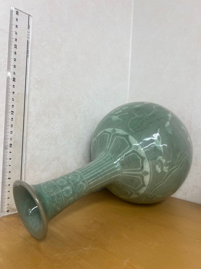 朝鮮李朝高麗天球瓶　古美術　唐物コレクション韓国骨董　アンティーク江戸　青磁