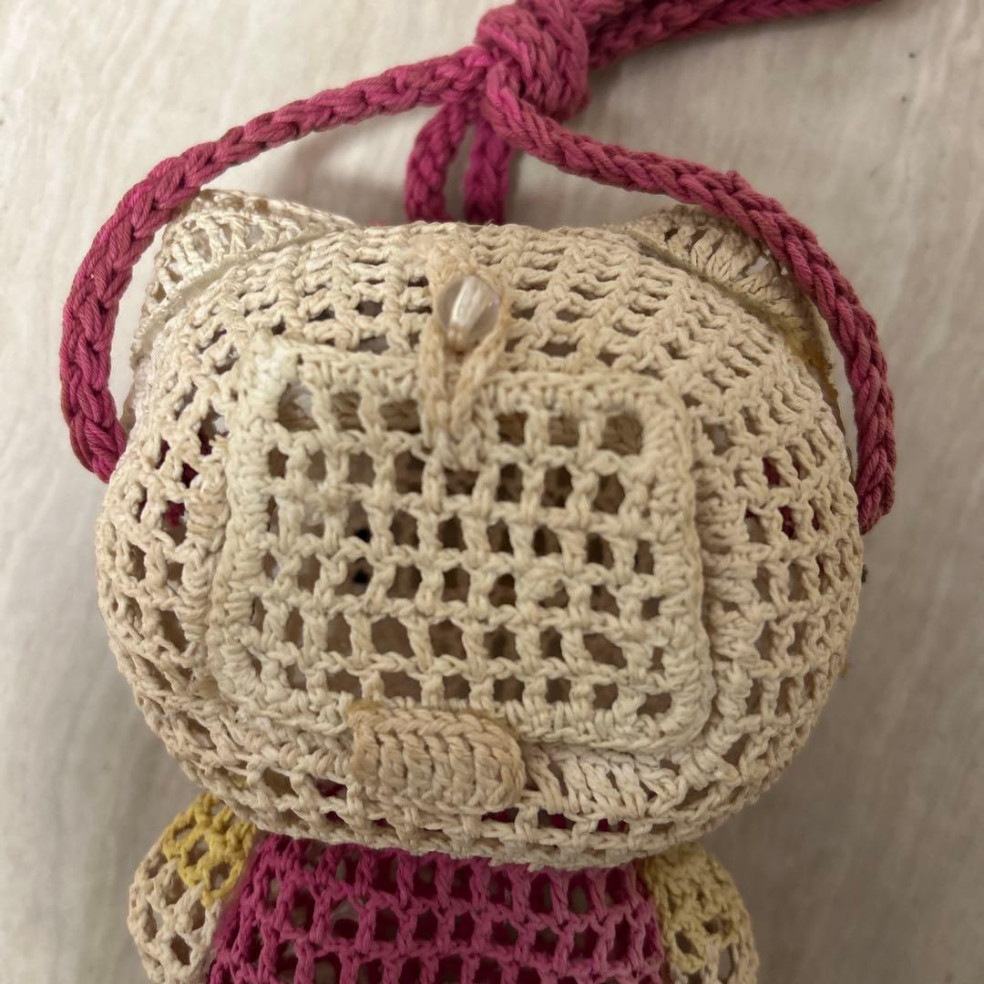 希少！ハローキティ　キティちゃん　ショルダーバッグ　ポーチ　レトロ　手編み風