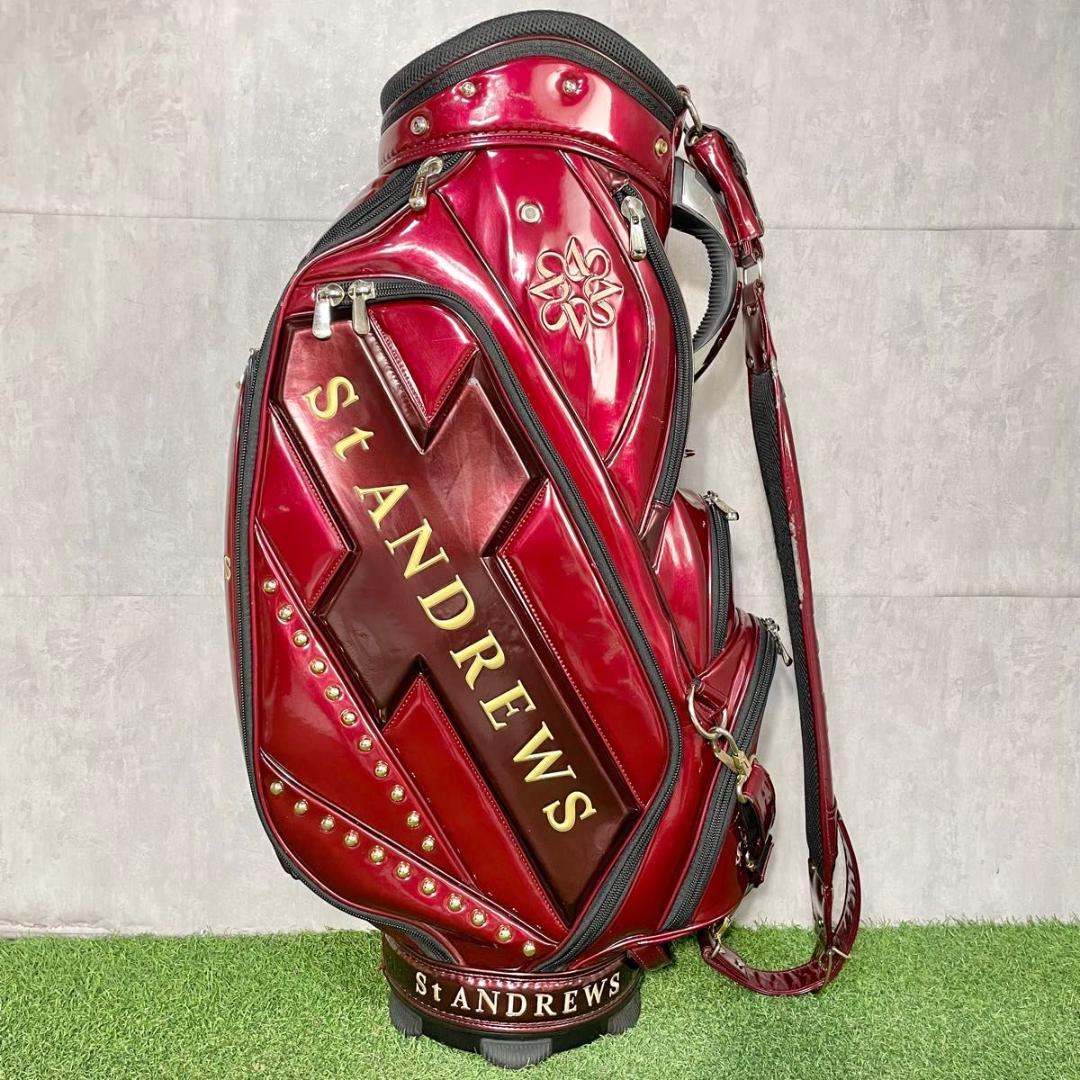 セントアンドリュース St ANDREWS キャディバッグ ゴルフバッグ レッド