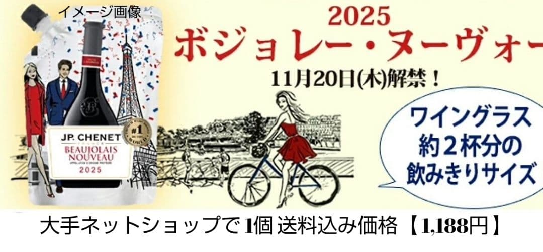 大人気の赤ワイン(2025年版 ボジョレーヌーボーイージーパック)20個新品激安
