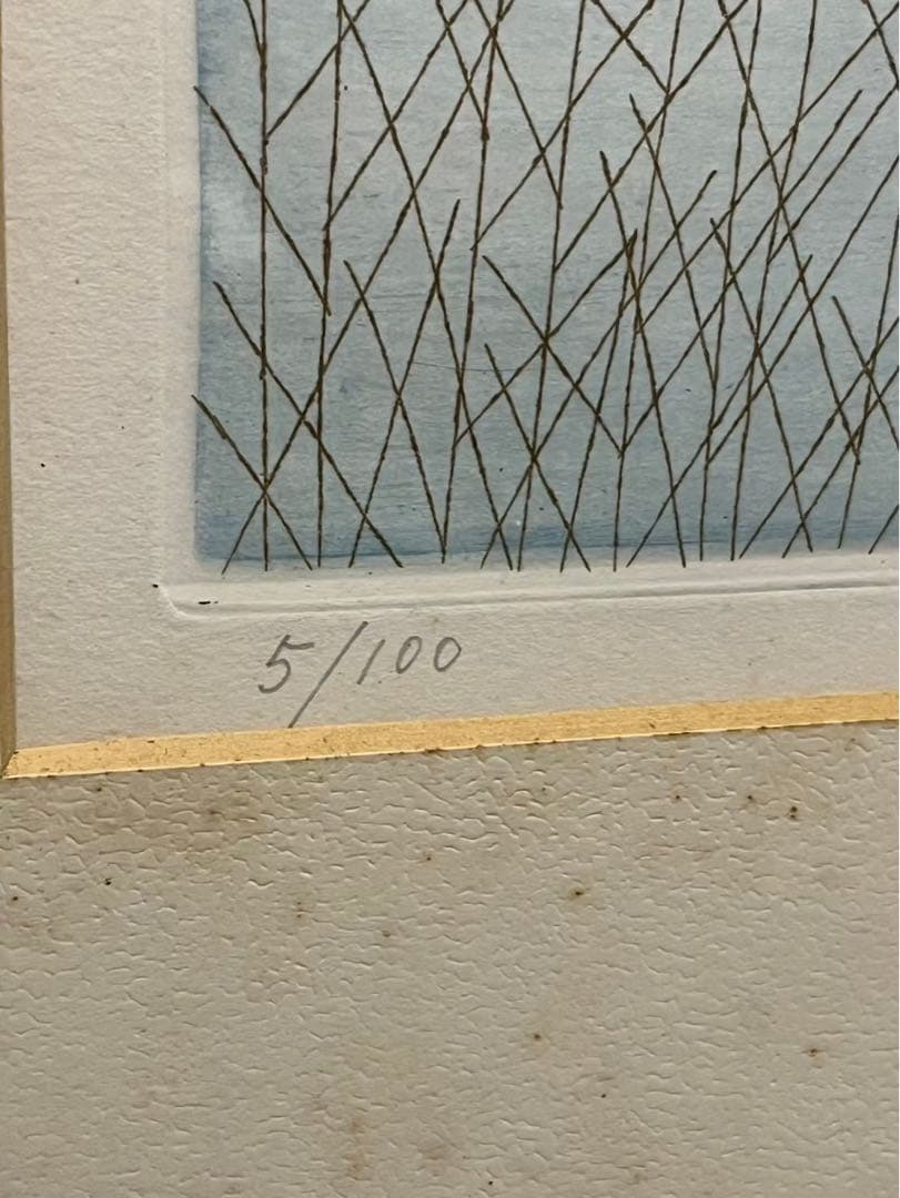 南桂子「少女と馬」カラーエッチング 5/100 額装済