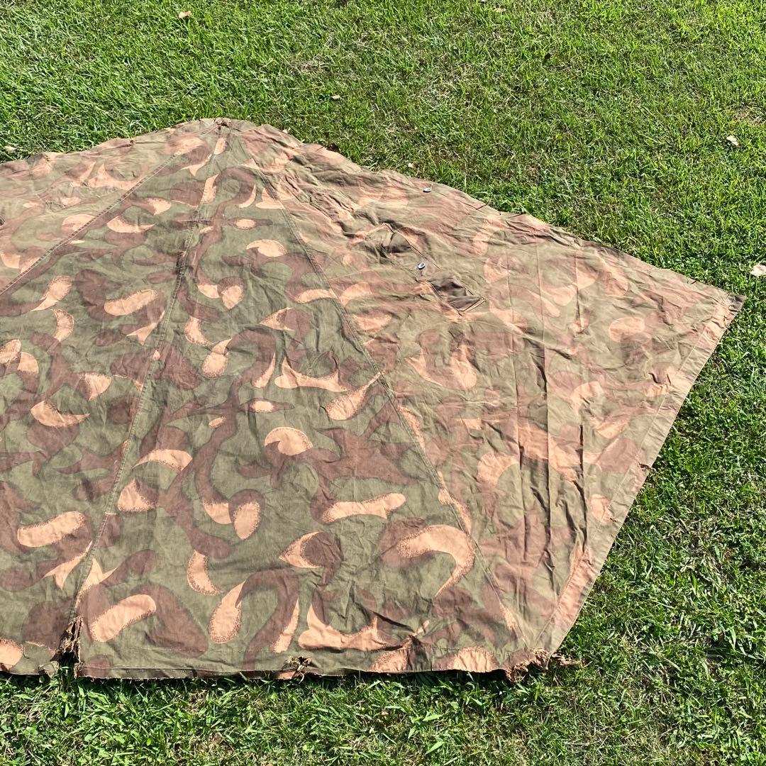 【ダメージ大】ハンガリー軍　軍幕　ポンチョ　１枚③　 迷彩　ハリケーンカモ