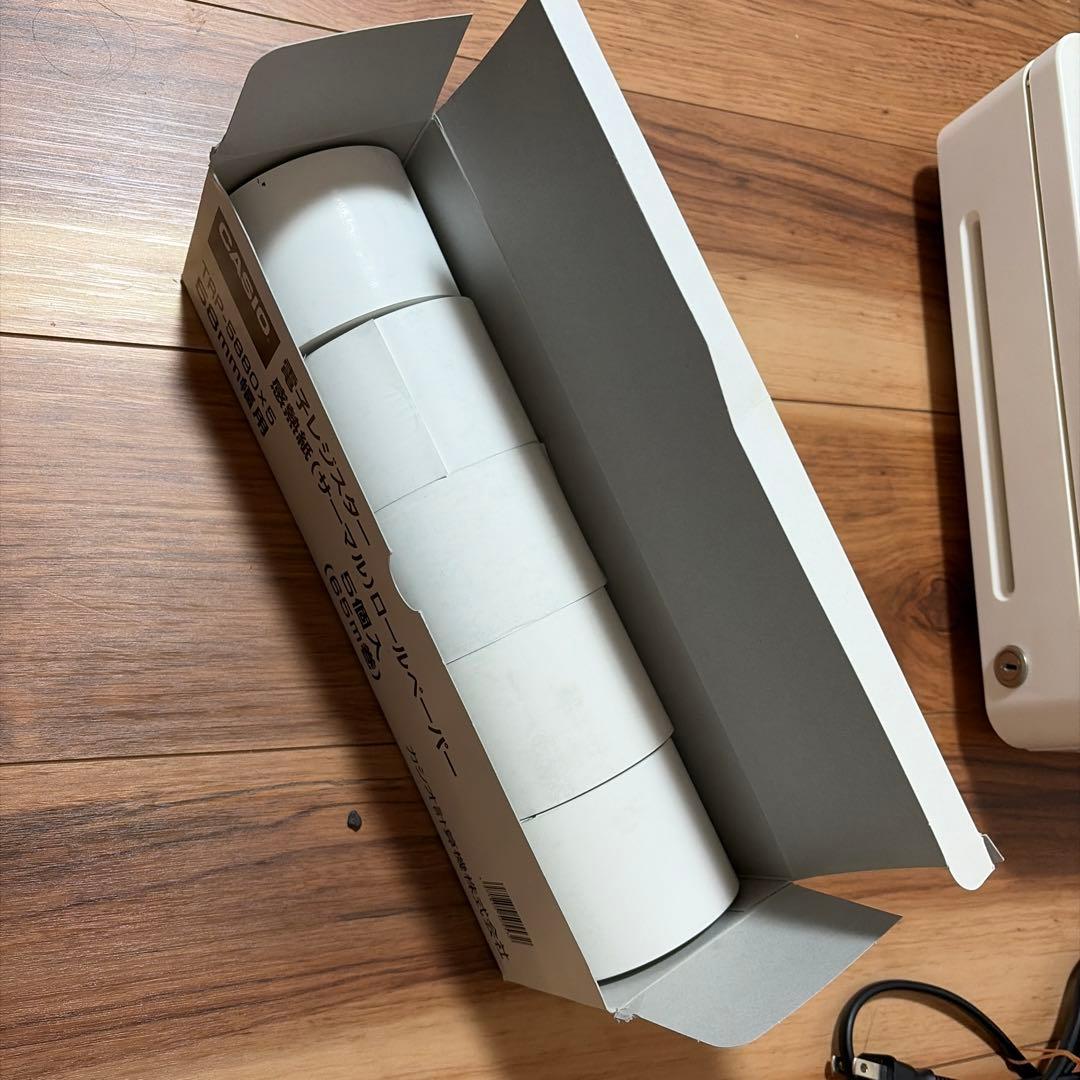 CASIO レジスター ホワイト SR-G3 ロールペーパー付き