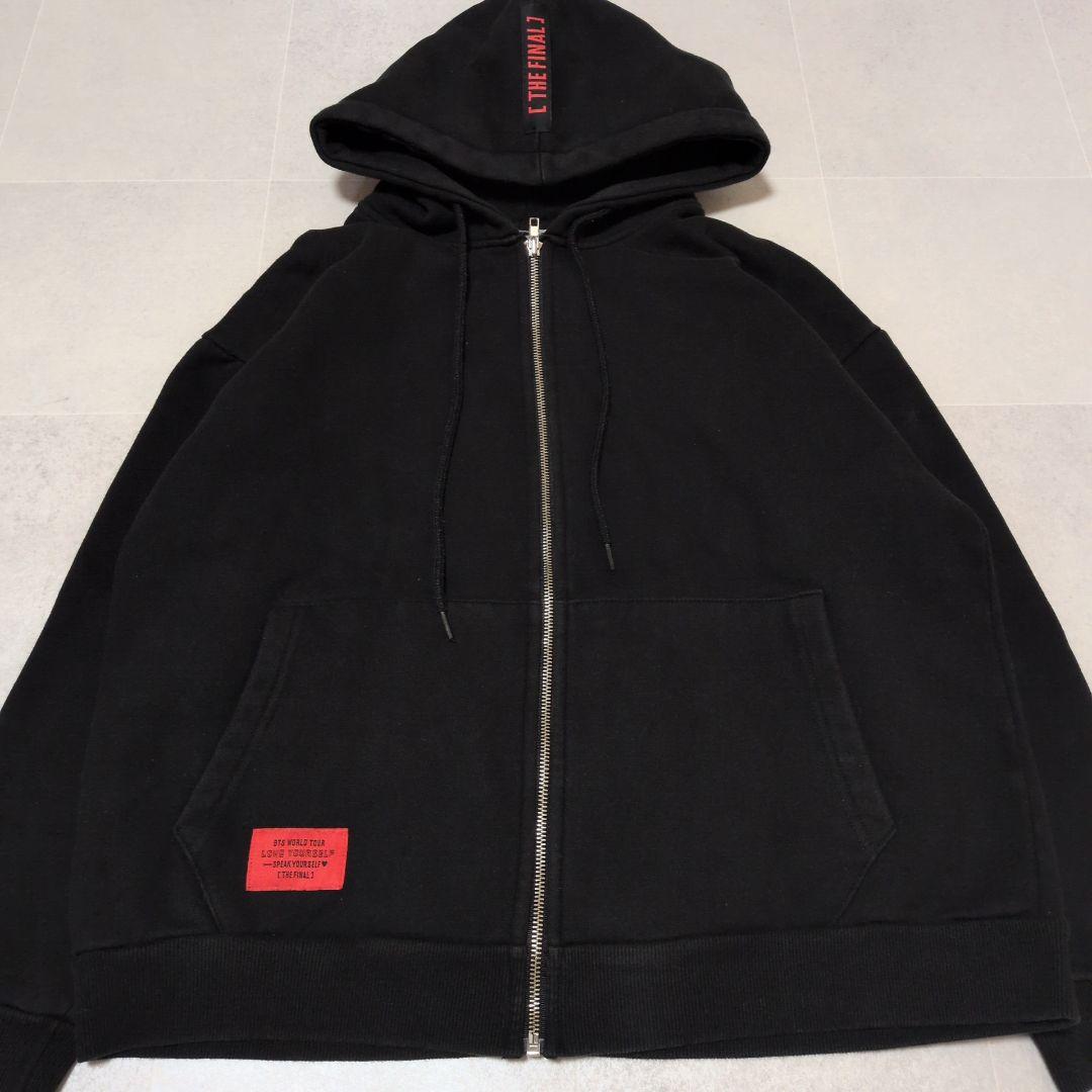 【極美品】BTS 公式 パーカー THE FINAL ジップ 黒 ツアーグッズ