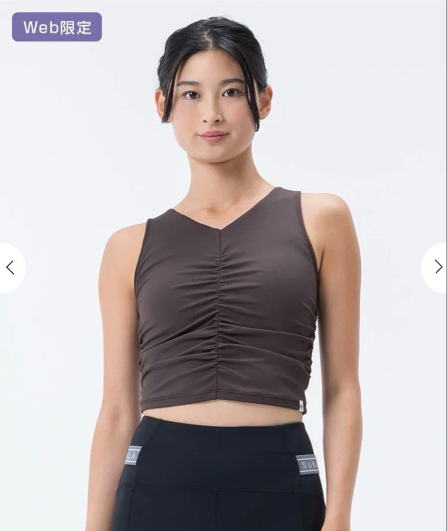 Web限定 【SUKALA】アメリカンスリーブギャザータンクトップ ヨガウェア