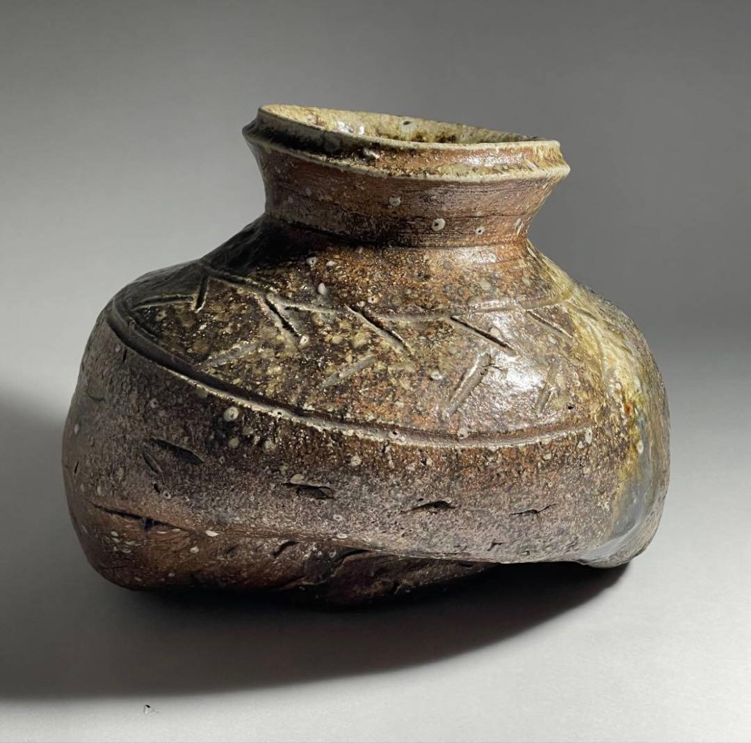 古信楽檜垣文壺 室町時代 花生け 一輪挿し