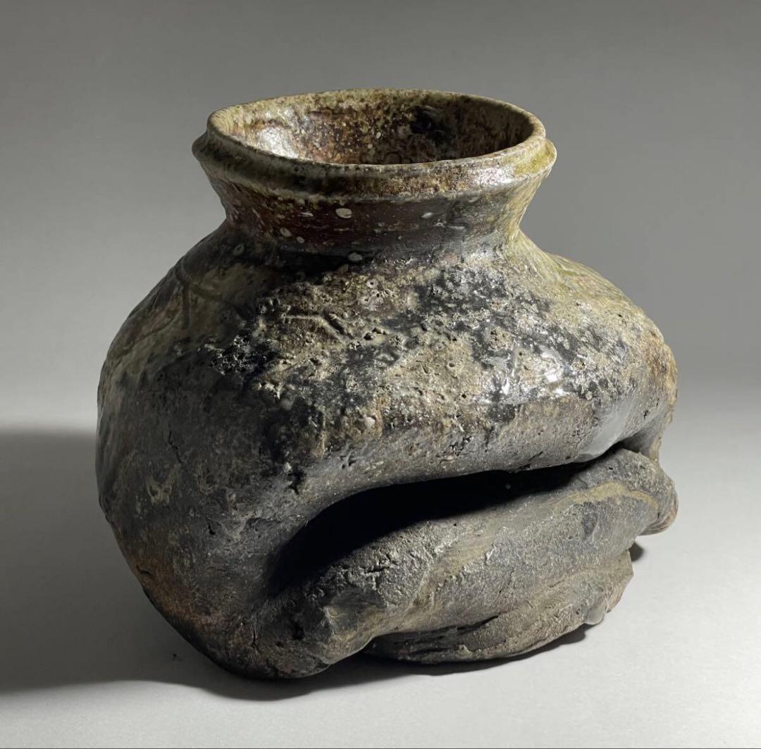 古信楽檜垣文壺 室町時代 花生け 一輪挿し