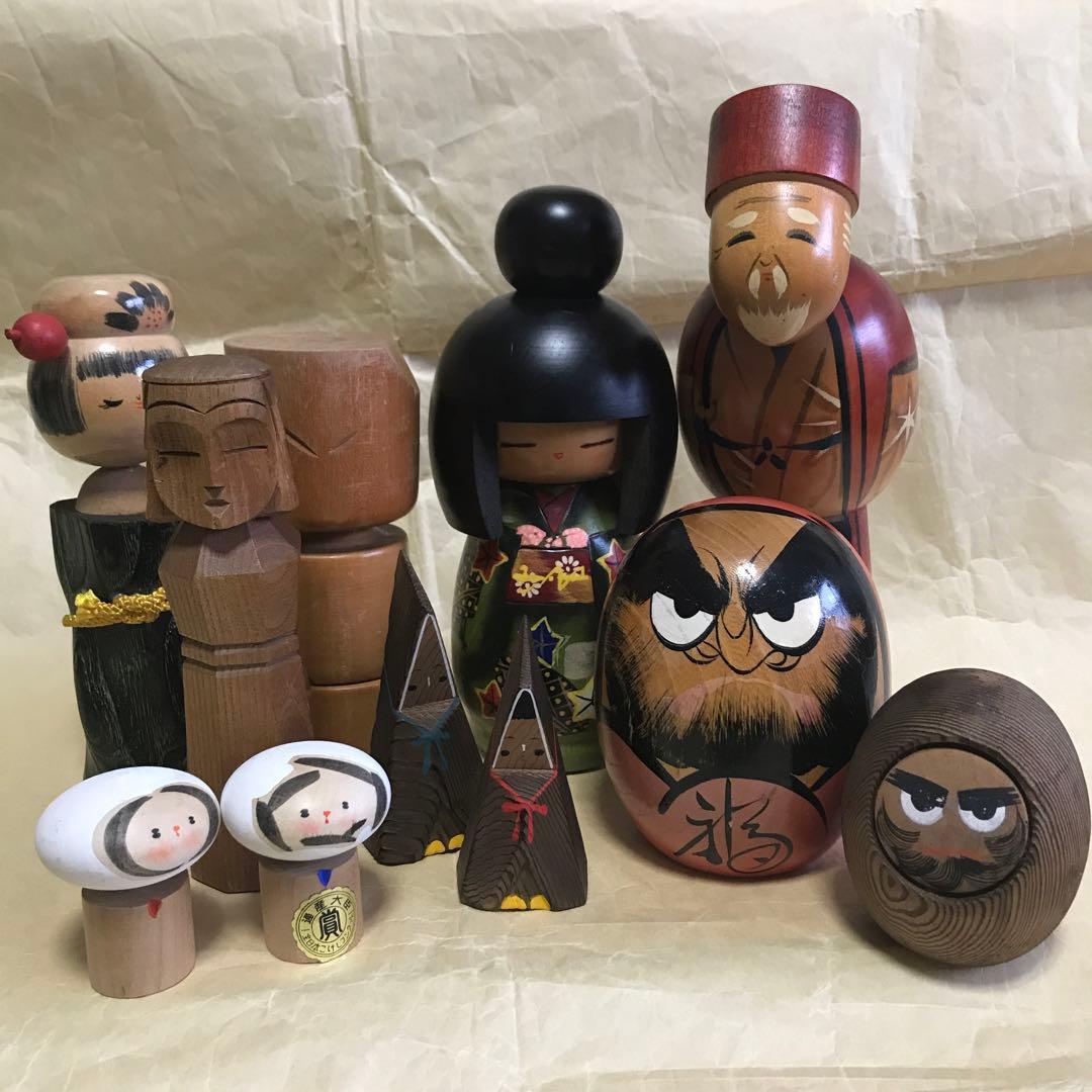 だるま　こけしセット民芸品　置物　日本　人形伝統工芸品インテリア こけし だるま
