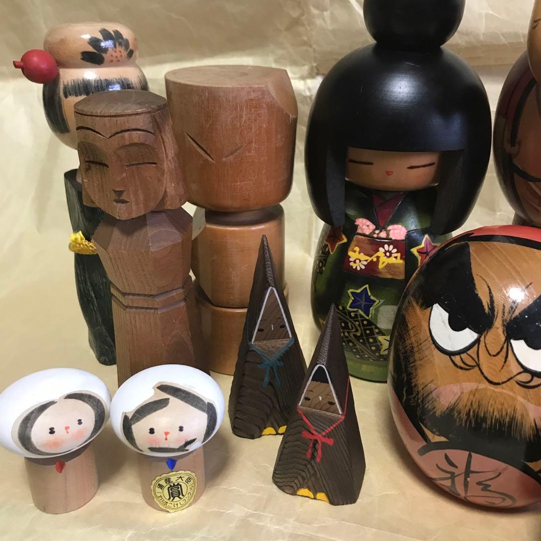 だるま　こけしセット民芸品　置物　日本　人形伝統工芸品インテリア こけし だるま
