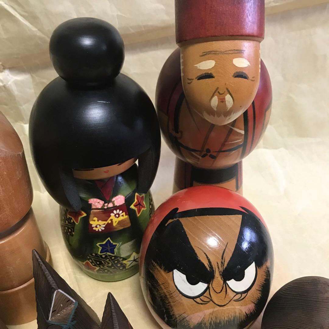 だるま　こけしセット民芸品　置物　日本　人形伝統工芸品インテリア こけし だるま