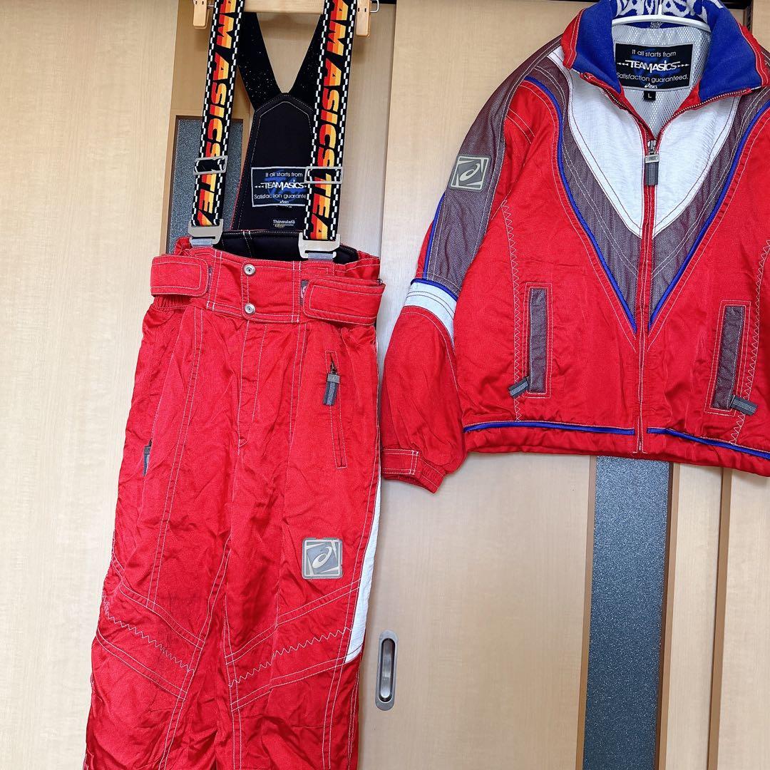 【チームアシックス】レトロ スキーウェア セットアップ (L) メンズ