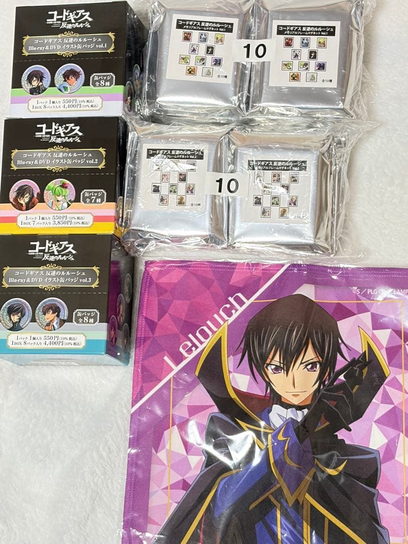 コードギアス BluRay&DVDイラスト缶バッジ メモリアルフレームマグネット