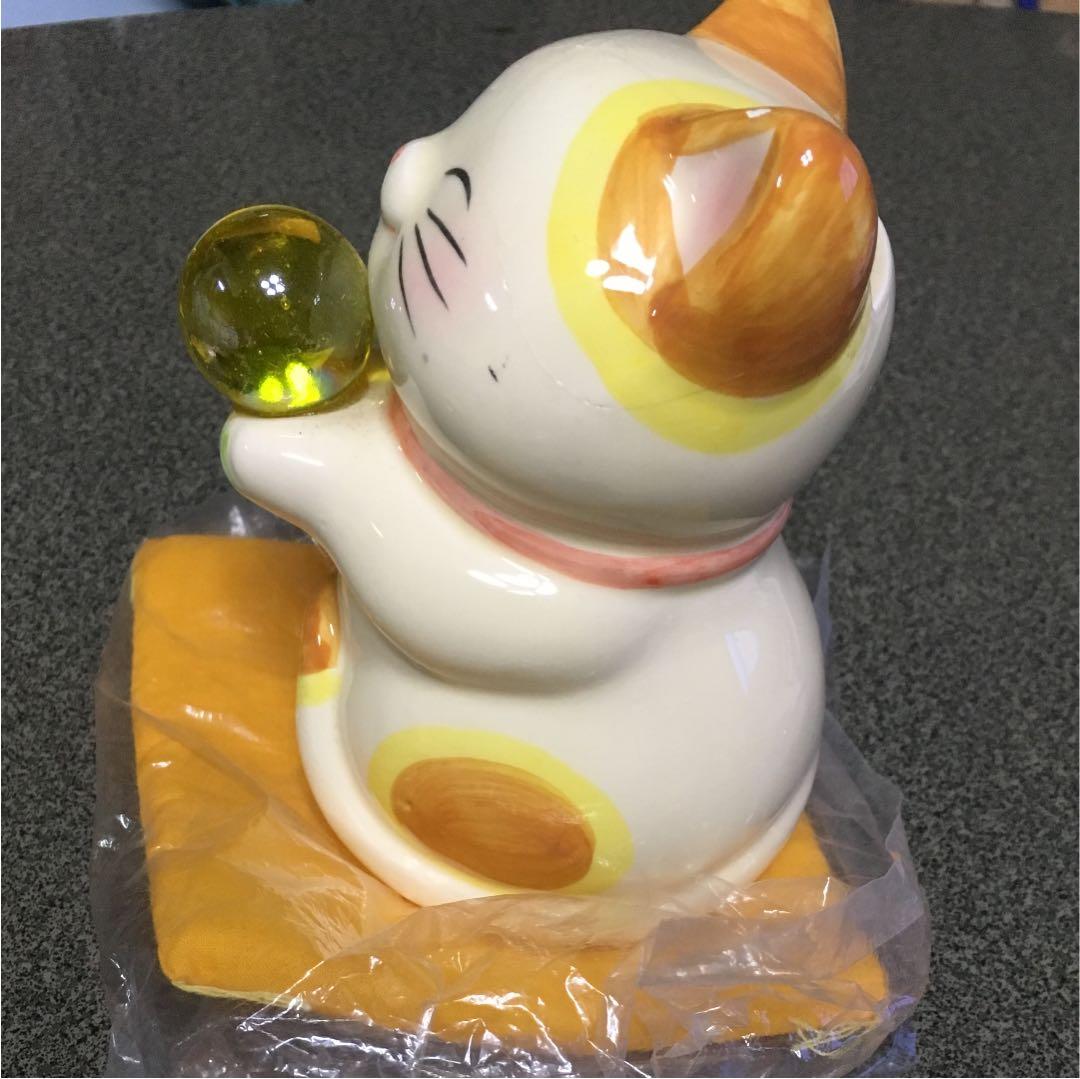 招き猫貯金箱 イエロー