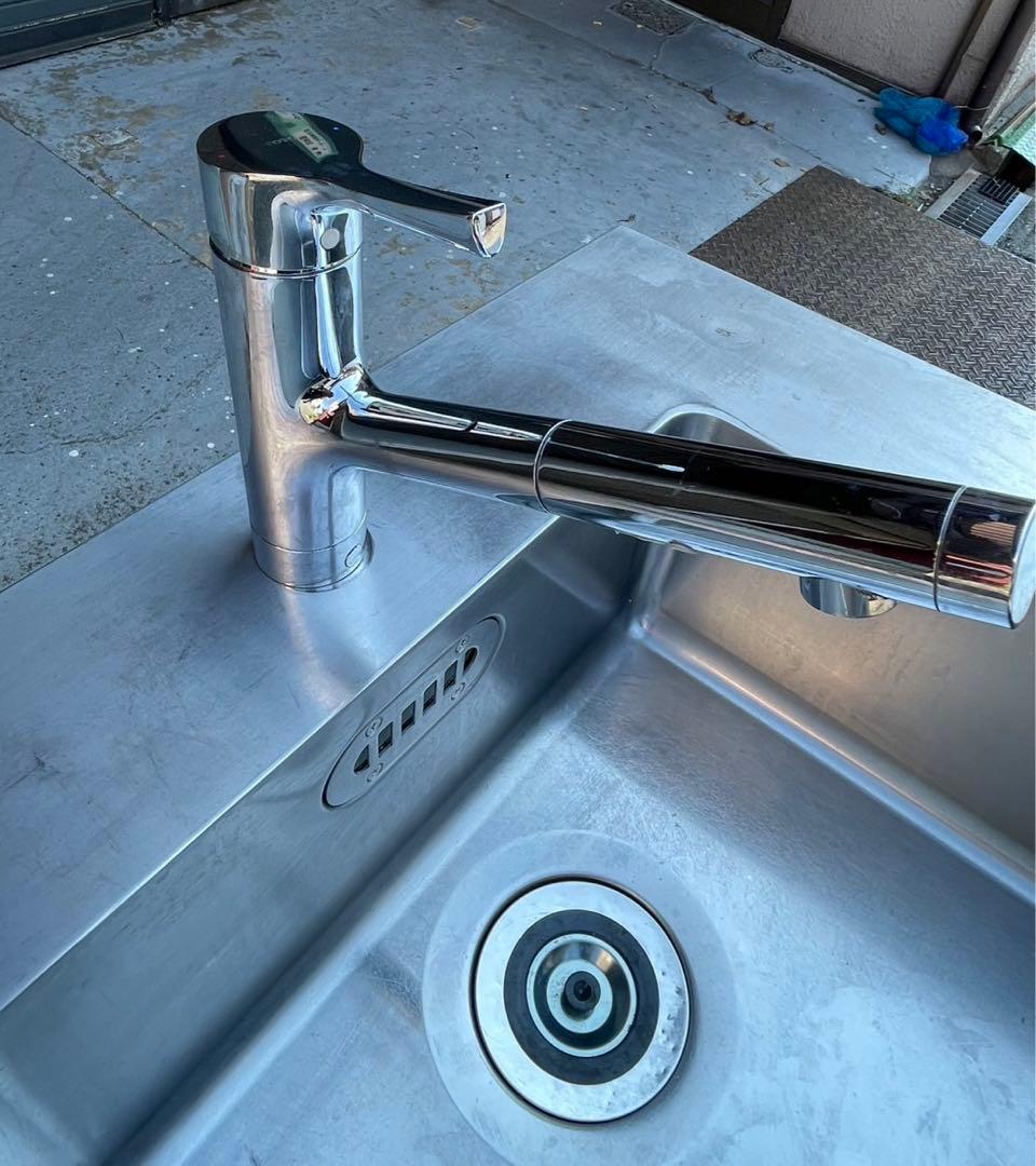 特注品 業務用 1槽シンク 伸びる 混合水栓付き 幅700×奥650×高さ850