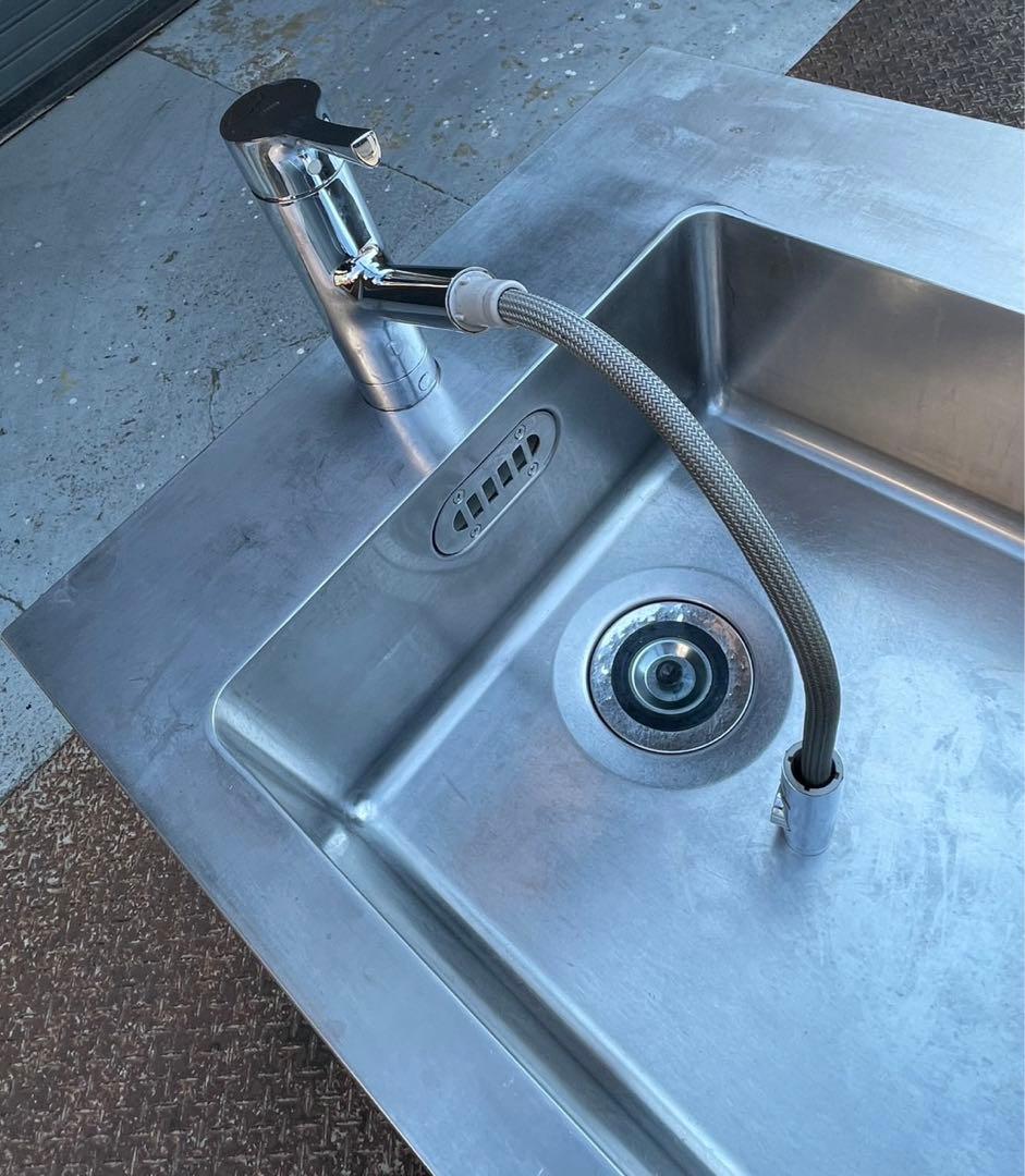 特注品 業務用 1槽シンク 伸びる 混合水栓付き 幅700×奥650×高さ850