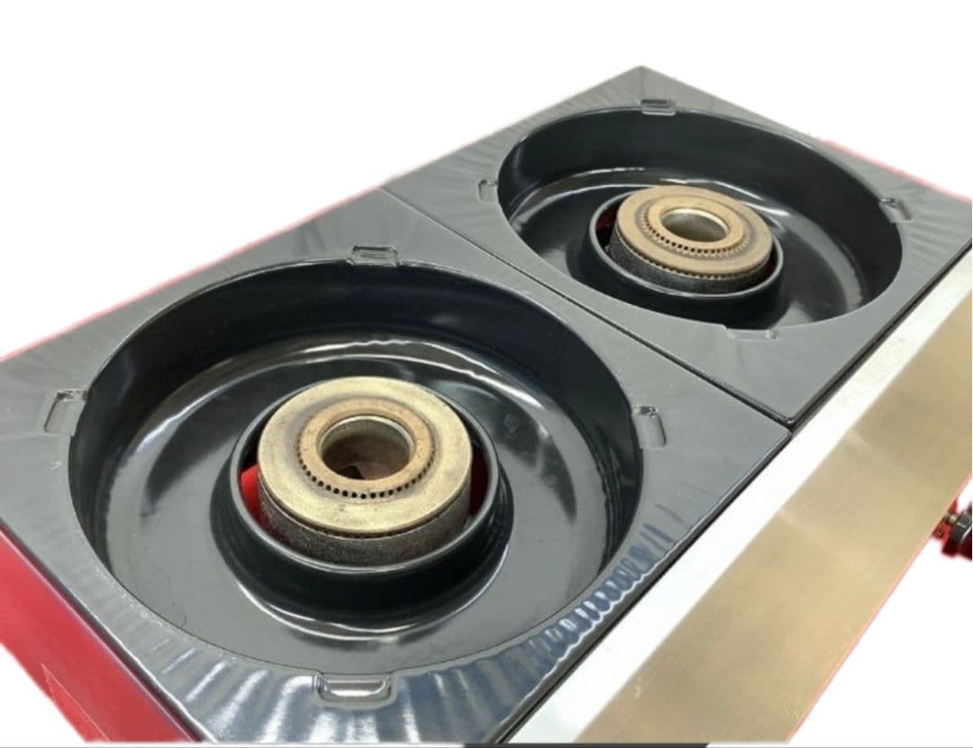 美品 山岡金属 ウルトラガッツ 2口ガステーブルコンロ LPガス 付属付き