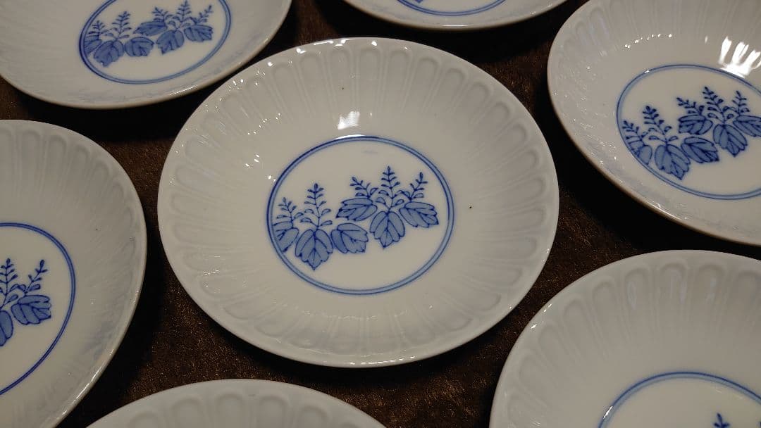 古伊万里　伊万里　染付　豆皿　菓子皿　桐紋　蔵出し　１０客