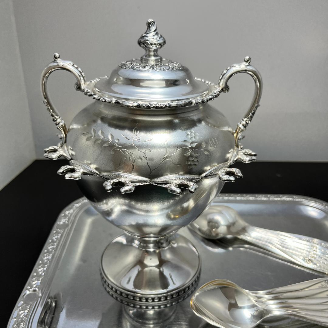 【Pairpoint】 スプーンホルダー【シルバープレート】薔薇のスプーン