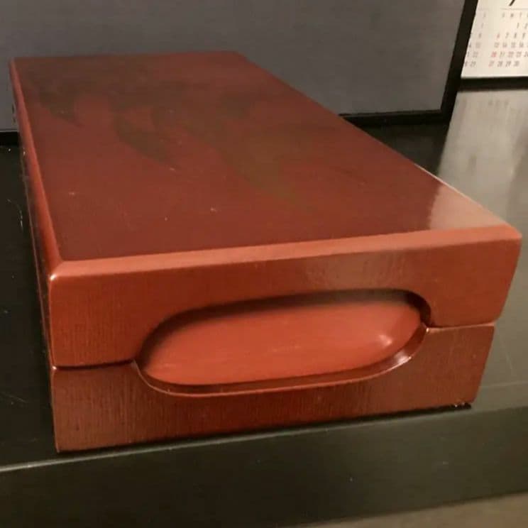 新品　象彦漆器 四方盆　菓子器 四角形 濃い赤色　箱付き